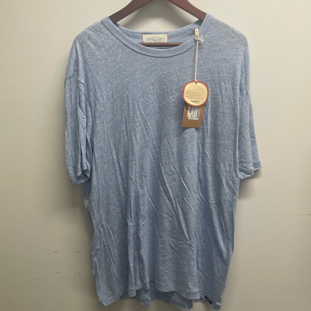 Faherty Blue Short Sleeve Tee